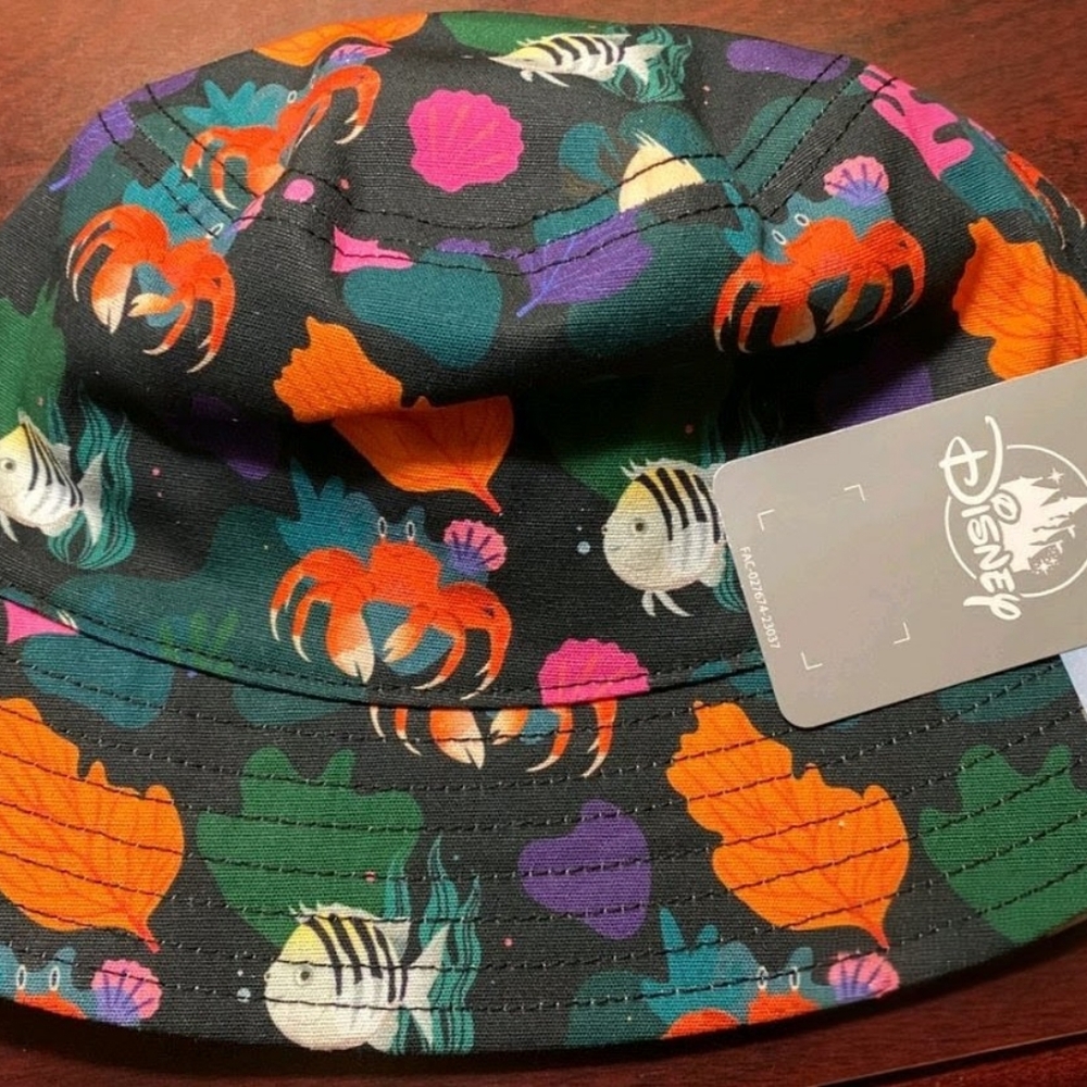 NWT 2023 Disney Parks Ariel The Little Mermaid Reversible Bucket Sun Hat - Adult